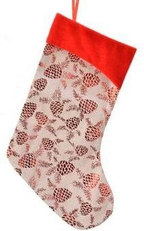 Рождественский носок Парча шишки 45*24 см, Kaemingk (611602/2)