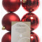 Набор пластиковых шаров Парис 80 мм, красный, 6 шт, Kaemingk (022052)