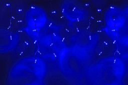 Светодиодная бахрома 108 синих LED ламп, 3*0.6 м., 220В, мерцание, белый провод, Teamprof (TPF-i3*0.6F-CW/B)