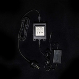 Трансформатор 50W с выпрямителем для нитей 24В, до 1000 LED, провод черный каучук, IP65,  Laitcom, (PTR50-3A) 
