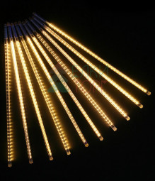Гирлянда Тающие сосульки 10*0.5 м., 24V., 720 теплых белых LED ламп, коннектор, черный ПВХ, Beauty Led (CCL720-10-1WW)