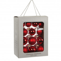 Набор стеклянных шаров 70 мм, цвет красный, 26 шт в упаковке, House of seasons (83122)