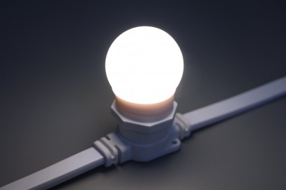Светодиодная лампа для Белт-лайта холодная белая, 45 мм., 2Вт, Е27, 220В, Teamprof (TPF-B-E27-G45-2W-W)