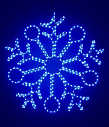 Светодиодная фигура Снежинка 90 см., 220V, 432 синих LED ламп, прозрачный дюралайт, BEAUTY LED (LC-13051)