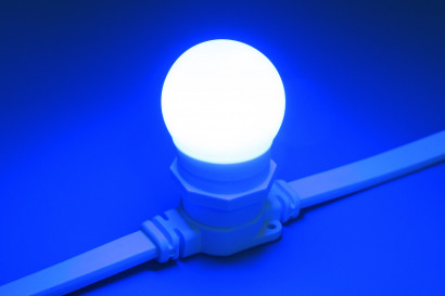 Светодиодная лампа для Белт-лайта синия, 45 мм., 2Вт, Е27, 220В, Teamprof (TPF-B-E27-G45-2W-B)