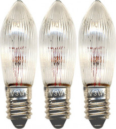 Лампочка запасная для подсвечников 23V 3W Е10 рифленая, 3 шт., Star Trading (307-55)