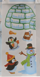 Наклейки для декорирования Пингвины со снеговиком 23*31 см., Kaemingk (461406/5)