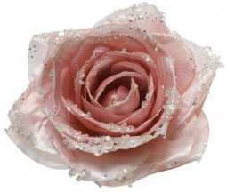 Декоративный цветок Сахарная роза нежно-розовый 11*6 см, Kaemingk (629339/1)   