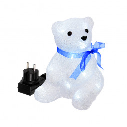Световая акриловая фигура Медвежонок 16 холодных белых ламп, 14*17.5 см., 24В, прозрачный провод, Vegas (55101)