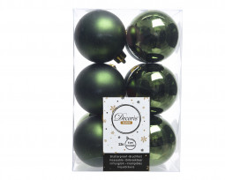 Набор пластиковых шаров Дивный 60 мм., зеленый, 12 шт., Kaemingk (021975)