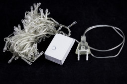 Светодиодная нить 7 м., 220V, 100 теплых белых LED ламп, контроллер, прозрачный провод, Winner (ww.01.5T.100-)