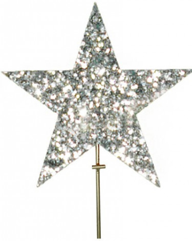 Макушка звезда 40 см., серебро, УКРАШЕНИЕ ДЛЯ ВЫСОТНОЙ ЕЛКИ (MZ-400SILVER)