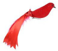 Елочное украшение Райская птица 6*24*4,5 см., красный, Kaemingk (702867/3)