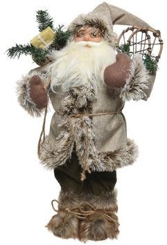 Декоративная фигура Санта-Клаус с плетеной корзиной 16*9*30 см, Kaemingk (560335)